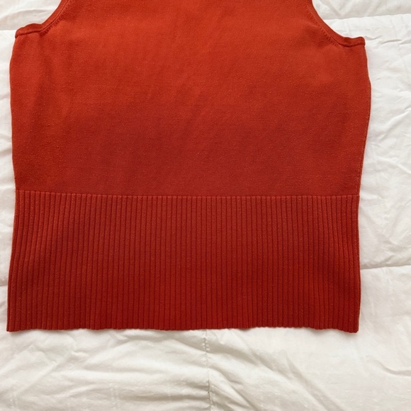Liz Claiborne Silk Blend Sweater Vest Medium Orange - Picture 5 of 7